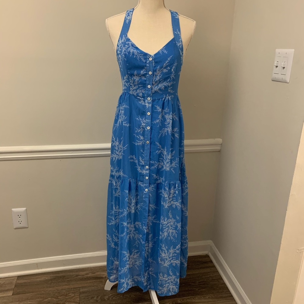 Le Lis Blue Floral Boho Maxi Dress